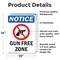 Signmission Gun Free Zone Sign, Vinyl Decal, 10in W x 14in L, 2PK OS-2PACK-NS-D-1014-V-13178 - alternate 2